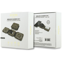 Wireless charger 3in1 compatible with MagSafe 15W GUESS GUE005640 brown