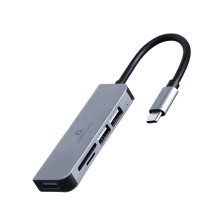 Įvesties / išvesties šakotuvas USB-C 3 prievadų + CR / UHB-CM-CRU3P1U2P2-01 GEMBIRD Įvesties / išvesties šakotuvas USB-C 3 prievadų + CR / UHB-CM-CRU3P1U2P2-01 GEMBIRD