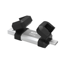 USB Atmintinė - Silicon Power SP256GBUC3C51V1S 256GB USB Type-A / Type-C 200MB / s Juoda / Sidabrinė