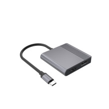 Adapteris - Gembird A-CM-HDMIFDPF-01 USB-C į HDMI + DP 4K 60Hz Juodas