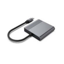 Adapteris - Gembird A-CM-HDMIFDPF-01 USB-C į HDMI + DP 4K 60Hz Juodas