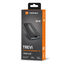Nešiojamas Įkroviklis - NATEC TREVI SLIM Q V2 10000mAh 65W Greitas Įkrovimas Juodas Nešiojamas Įkroviklis - NATEC TREVI SLIM Q V2 10000mAh 65W Greitas Įkrovimas Juodas