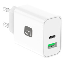 Įkroviklis - TECHly IPW-USB-30WACG 30W Dual USB Fast Charger White