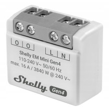 Išmanusis relė - Shelly EM Mini Gen4 WiFi energijos stebėjimo prietaisas 110-240V vidaus