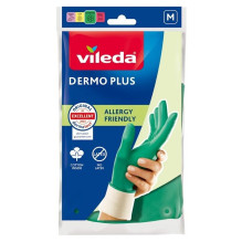 Namų Pirštinės - Vileda Dermo Plus M Medvilnės Nitrilo Vandeniui Atsparios Žalios