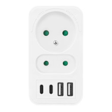 Energijos Tęstinumo Laidas - Maclean MCE249 2xEU Lizdai, 4xUSB 20W, 16A, Balta Energijos Tęstinumo Laidas - Maclean MCE249 2xEU Lizdai, 4xUSB 20W, 16A, Balta