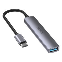 USB Hub - Unitek H1208B USB-C 1x USB 3.0, 3x USB 2.0, Aliuminis