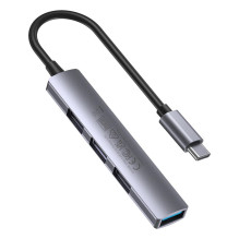 USB Hub - Unitek H1208B USB-C 1x USB 3.0, 3x USB 2.0, Aliuminis