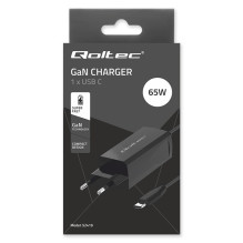 Nešiojamo kompiuterio įkroviklis - Qoltec 52419 65W GaN USB-C 3.1 20V 3.25A Nešiojamo kompiuterio įkroviklis - Qoltec 52419 65W GaN USB-C 3.1 20V 3.25A