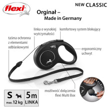 Automatinis Šuns Pavadėlis - Flexi Classic 5 m Juodas Automatinis Šuns Pavadėlis - Flexi Classic 5 m Juodas