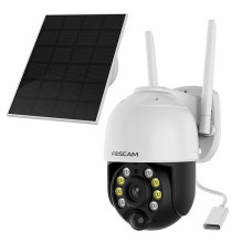 IP Kameros - FOSCAM B4 4MP 2560x1440 Naktinis Matymas 10m Baterija / Saulės / USB Balta