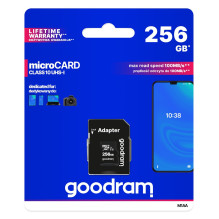 Atminties Kortelė - Goodram M1AA 256GB MicroSDXC UHS-I Class 10 100MB / s Atminties Kortelė - Goodram M1AA 256GB MicroSDXC UHS-I Class 10 100MB / s