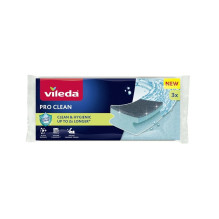 Valymo Priemonės - Vileda Pro Clean Enziminis Šveitiklis 3 vnt. Kempinė Mėlyna / Pilka