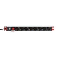 Galia - TECHly Rack 19" Galia 8 Lizdų 3m Kabelis 1U Juoda Galia - TECHly Rack 19" Galia 8 Lizdų 3m Kabelis 1U Juoda