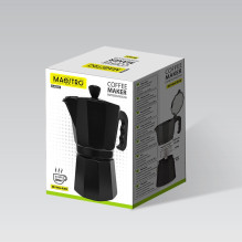 Kavos aparatas - Maestro Moka Pot 6 Cup Aluminum 300ml Black Kavos aparatas - Maestro Moka Pot 6 Cup Aluminum 300ml Black