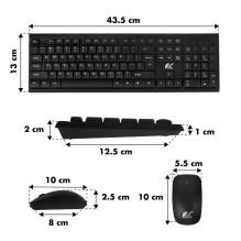 Belaidė Klaviatūra ir Pelė - NanoRS RS580 Ergonomiškas Dizainas 10m Diapazonas Juoda Belaidė Klaviatūra ir Pelė - NanoRS RS580 Ergonomiškas Dizainas 10m Diapazonas Juoda