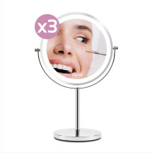 Kosmetinis Veidrodis - Girmi BE02 1x / 3x Didinimas 360° Sukimosi LED Jutiklinis Valdymas USB-C