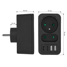 Energijos skirstytuvas - Pratęsimo Laidas - Maclean MCE249 F / B 2x EU Lizdai, 4x USB Prievadai, Balta Energijos skirstytuvas - Pratęsimo Laidas - Maclean MCE249 F / B 2x EU Lizdai, 4x USB Prievadai, Balta