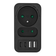 Energijos skirstytuvas - Pratęsimo Laidas - Maclean MCE249 F / B 2x EU Lizdai, 4x USB Prievadai, Balta Energijos skirstytuvas - Pratęsimo Laidas - Maclean MCE249 F / B 2x EU Lizdai, 4x USB Prievadai, Balta