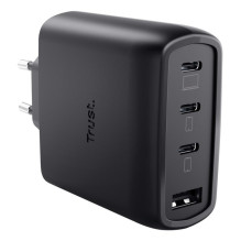 Įkroviklis - Trust Maxo 65W Universalus AC greitas įkroviklis 3x USB-C 1x USB-A Juodas