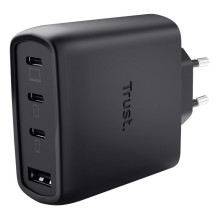 Įkroviklis - Trust Maxo 65W Universalus AC greitas įkroviklis 3x USB-C 1x USB-A Juodas Įkroviklis - Trust Maxo 65W Universalus AC greitas įkroviklis 3x USB-C 1x USB-A Juodas