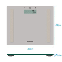 Salter 9113 GFEU12 Compact Glass Analyser Bathroom Scales, Grey