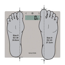 Salter 9113 GFEU12 Compact Glass Analyser Bathroom Scales, Grey