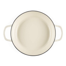 Salter BW13772C Chester 2.8L Shallow Cast Iron Casserole Pot 30 cm, Cream