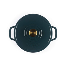 Salter BW14433GR Chester 2L Shallow Cast Iron Casserole Pot 20 cm, Green