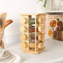 Salter BW127771 Bamboo Rotating Spice Rack