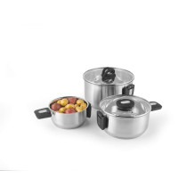 Salter BW14354 Stack-In Stainless Steel 3 Piece (16 / 22 / 24 cm) Stockpot Set