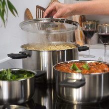 Salter BW14354 Stack-In Stainless Steel 3 Piece (16 / 22 / 24 cm) Stockpot Set