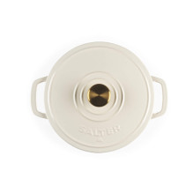 Salter BW13771C Chester 3.4L Cast Iron Casserole Pot 24 cm, Cream