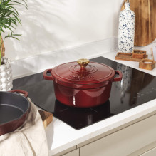 Salter BW13771R Chester 3.4L Cast Iron Casserole Pot 24 cm, Red