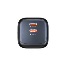 Įkroviklis - UNITEK 2x GAN 45W USB-C PD Įkroviklis 2 Prievadai Juodas