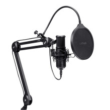 Mikrofonas - Trust GXT 270 Emita II+ USB kondensatorinis podcast mikrofonas juodas