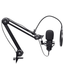 Mikrofonas - Trust GXT 270 Emita II+ USB kondensatorinis podcast mikrofonas juodas