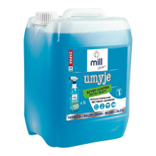 MILL CLEAN CLEANS 5 litrai. Skystas valiklis langams, veidrodžiams, plytelėms ir stalviršiams. Pašalina dulkes ir riebal