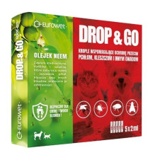 EUROWET Drop&Go Spot-on - flea and tick drops for dog and cat - 5x2 ml EUROWET Drop&Go Spot-on - flea and tick drops for dog and cat - 5x2 ml