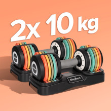 REBEL ACTIVE AUTOMATIC CAST IRON DUMBBELLS 2X10KG RBA2335 REBEL ACTIVE AUTOMATIC CAST IRON DUMBBELLS 2X10KG RBA2335