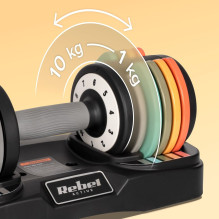 REBEL ACTIVE AUTOMATIC CAST IRON DUMBBELLS 2X10KG RBA2335 REBEL ACTIVE AUTOMATIC CAST IRON DUMBBELLS 2X10KG RBA2335