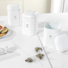 Salter BW14043EU7 Boston 3-Piece Canister Set, White Salter BW14043EU7 Boston 3-Piece Canister Set, White
