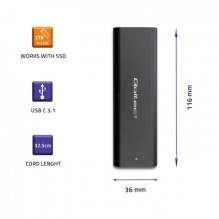 SSD Korpusas - Qoltec 50312 M.2 USB Type-C Juodas SSD Korpusas - Qoltec 50312 M.2 USB Type-C Juodas