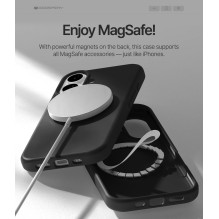 Dėklas Mercury Pure Magsafe Silicon Case Apple iPhone 16e / 17e juodas