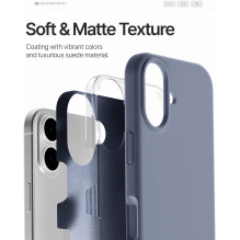 Dėklas Mercury Pure Magsafe Silicon Case Apple iPhone 16e / 17e levandos pilka