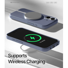 Dėklas Mercury Pure Magsafe Silicon Case Apple iPhone 16e / 17e levandos pilka
