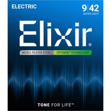 Elektrinė Gitara Stygų Rinkinys - Elixir 12000 Super Light 9-42 PW Elektrinės Gitaros Stygos Bronzinės