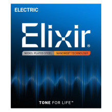 Elektrinės gitaros stygos - Elixir 12102 Medium 11-49 Nikelio Apvija Korozijai Atspari Spalva