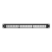 Tinklo Įranga - Lanberg PPKS-1024-B 1U Rack-Montuojamas Patch Panelis 24 Prievadai Juodas
