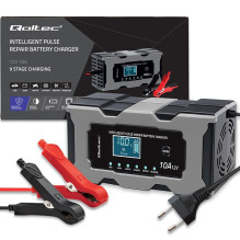 Baterijų Įkroviklis - Qoltec 52493 12V 10A AGM GEL LiFePO4 LCD Ekranas Juodas